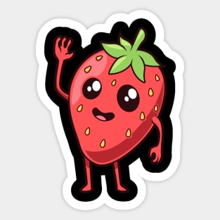 Kawaii cartoon strawberry Sticker